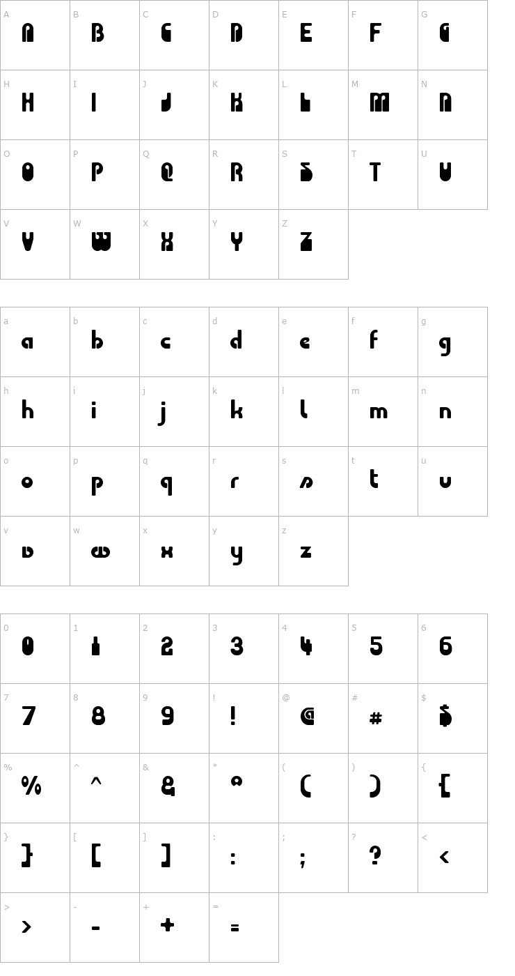 Character Map Choda Font