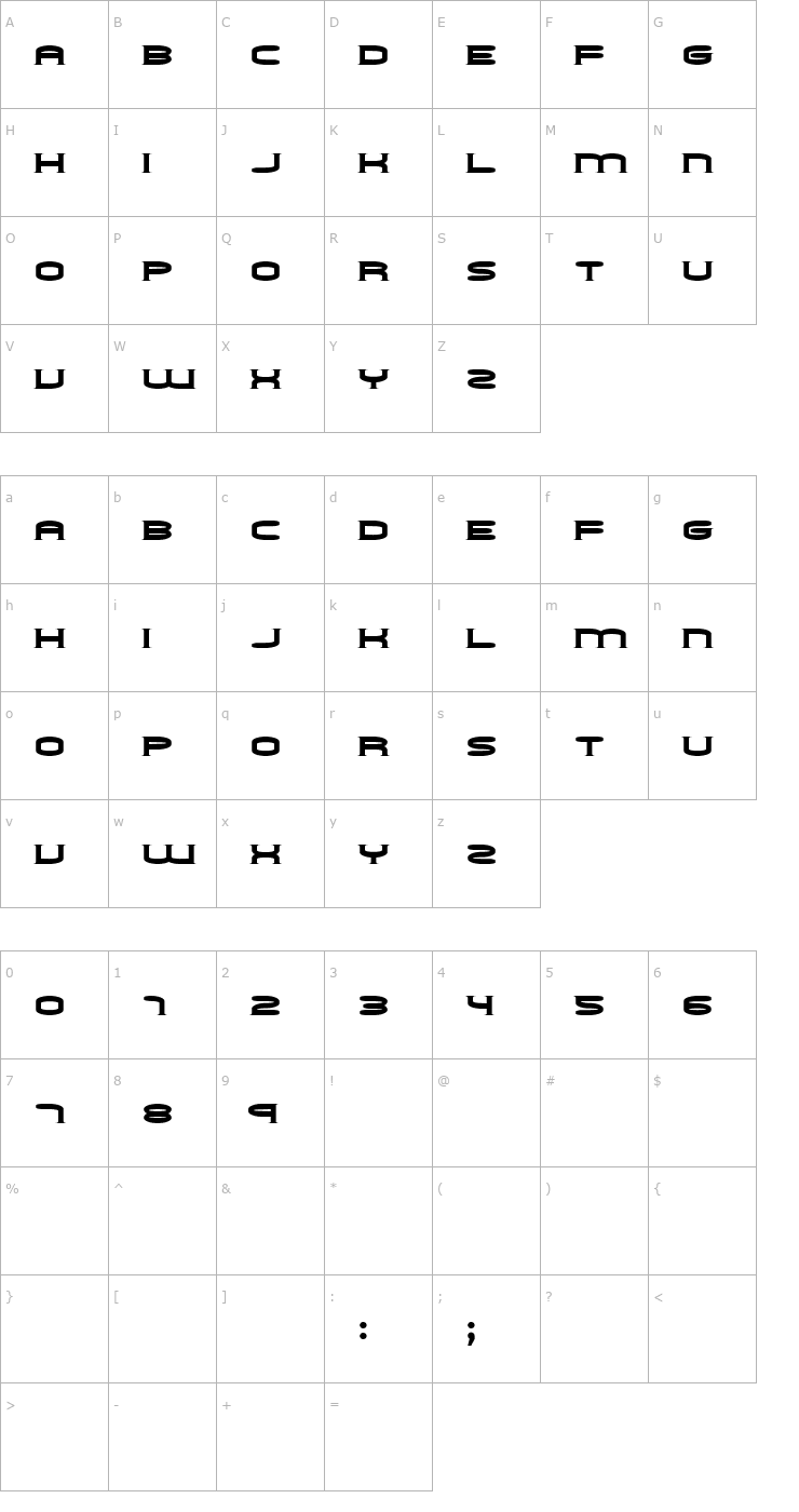 Character Map Choker Font