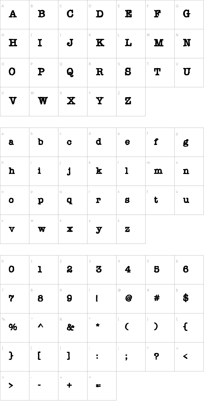 Character Map Chonker Font