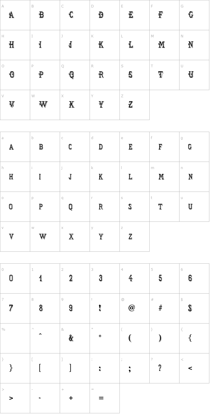Character Map ChorusGirl-Regular Font