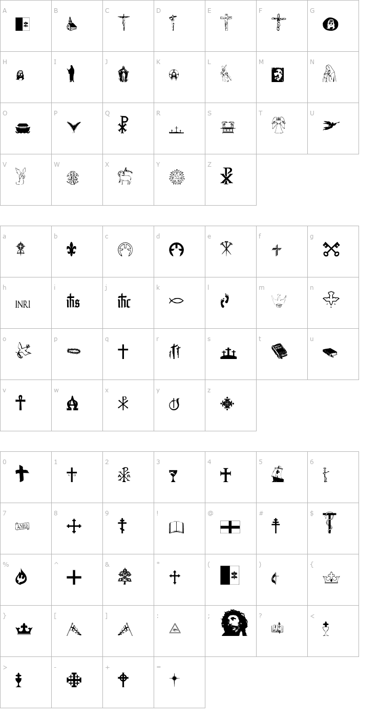 Character Map Christendom Font
