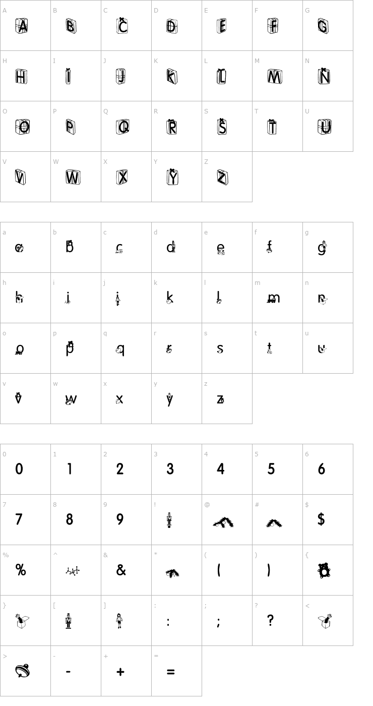 Character Map Christmas Day Font