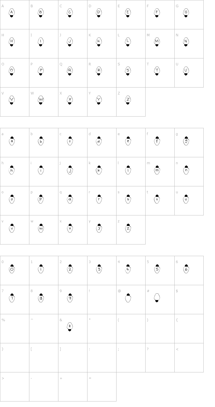 Character Map Christmas Lights Font