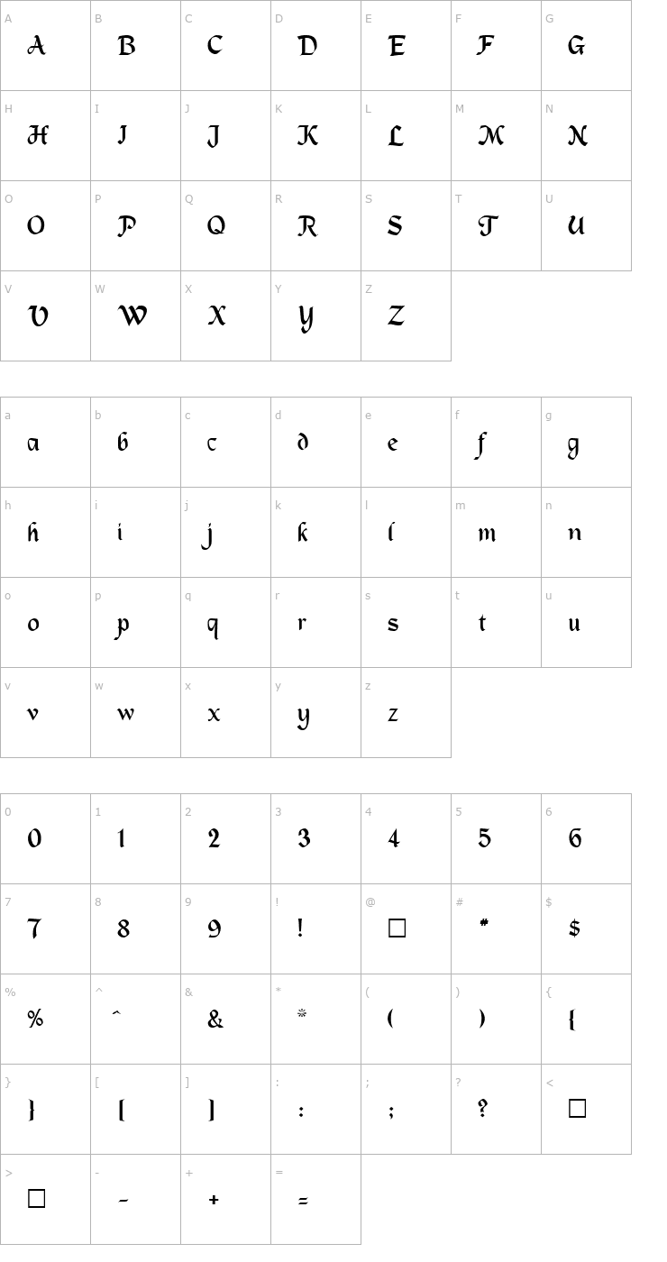 Character Map Christmas Regular Font