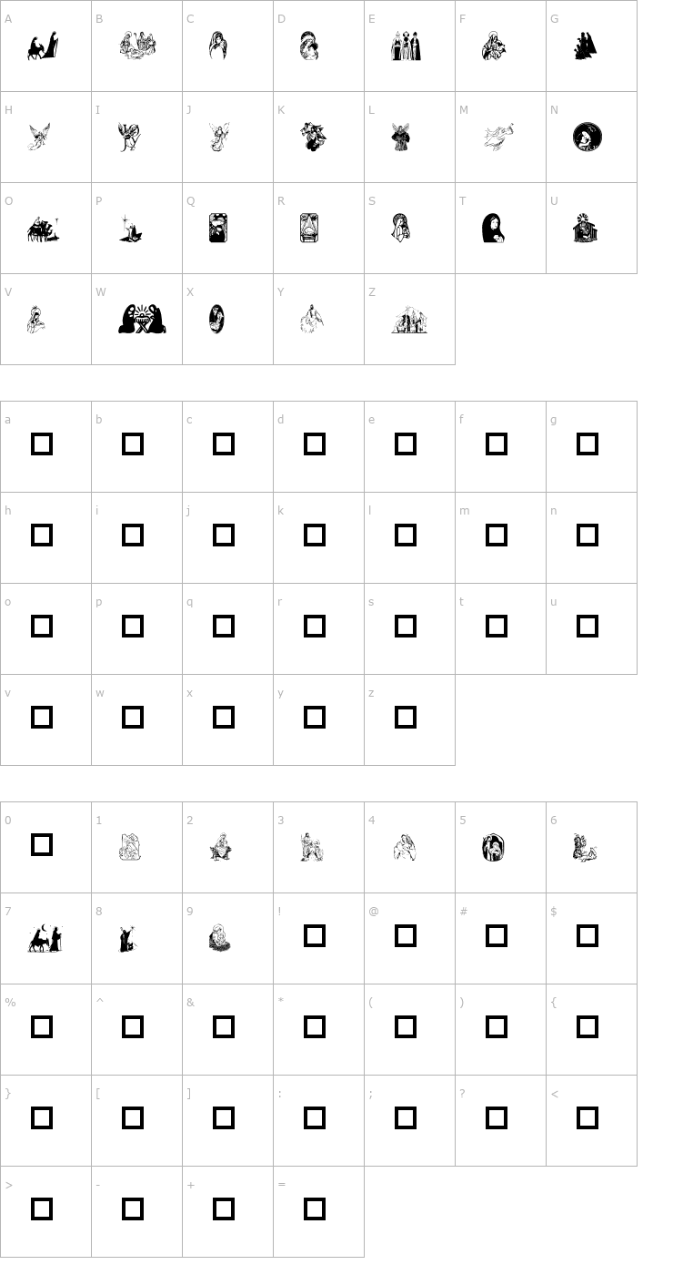 Character Map CHRISTmas2 Font