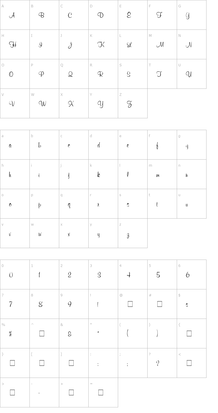 Character Map Chroma Script SSi Font