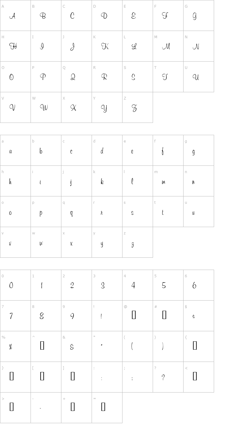 Character Map ChromaScriptSSK Font