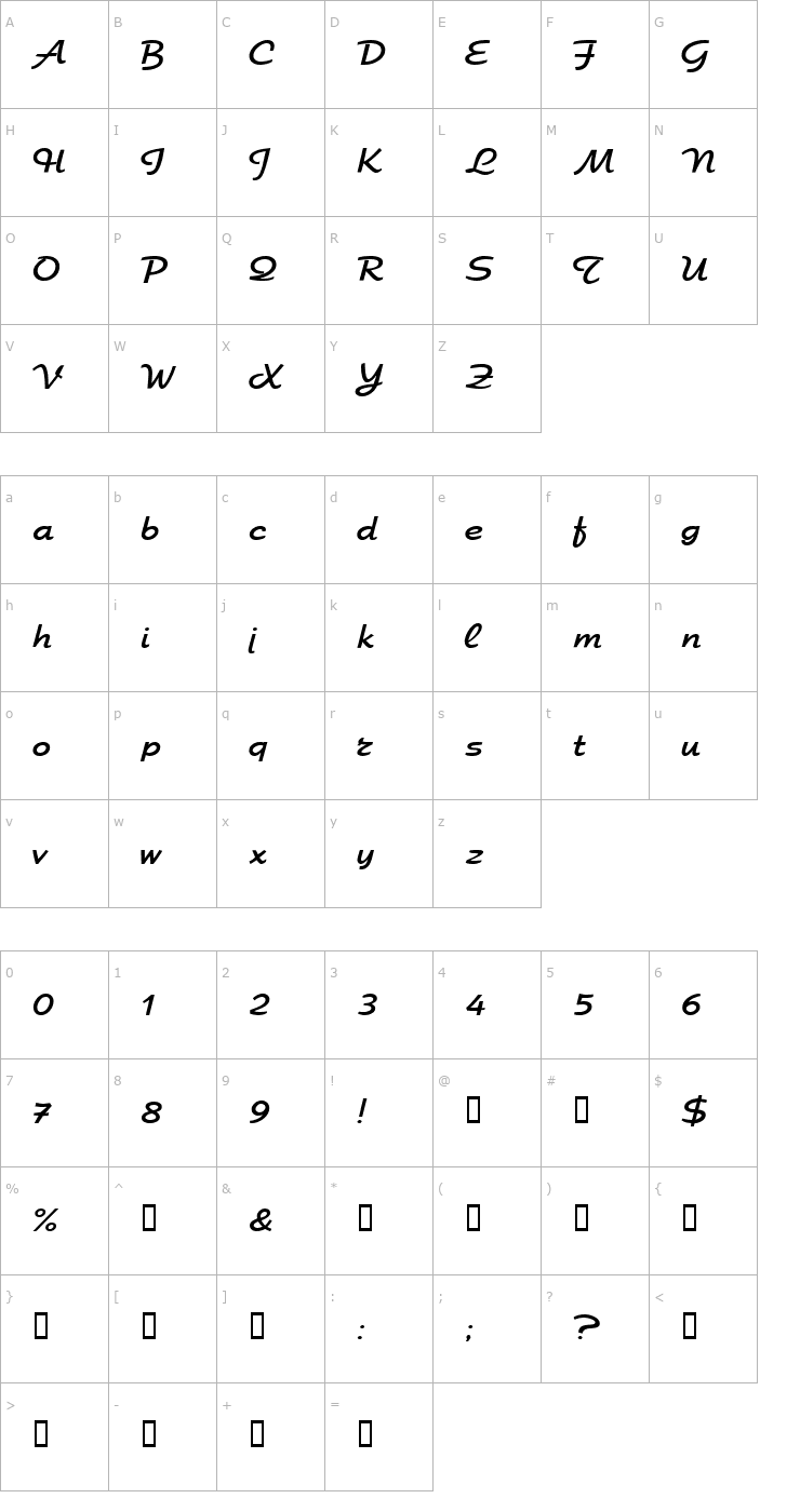 Character Map ChromaSSK Font
