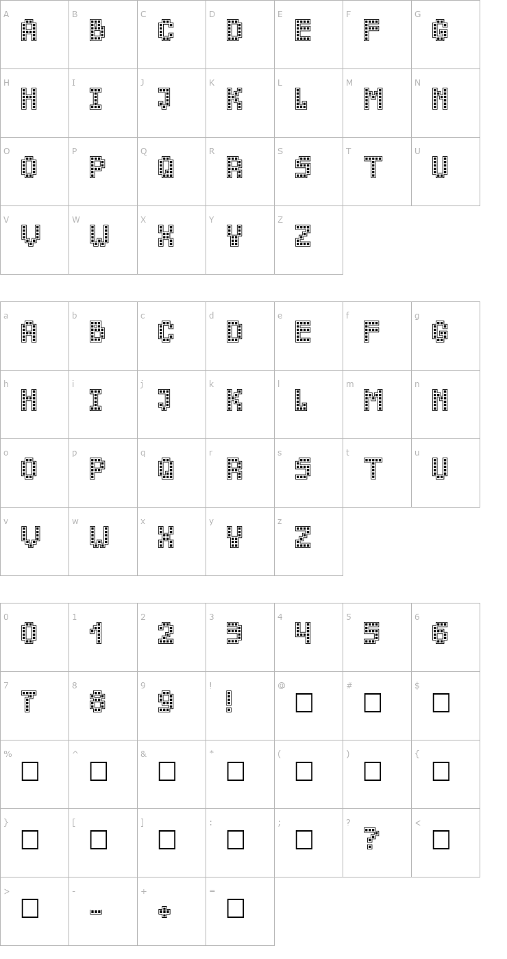 Character Map Chucky Mendoza-Regular Font