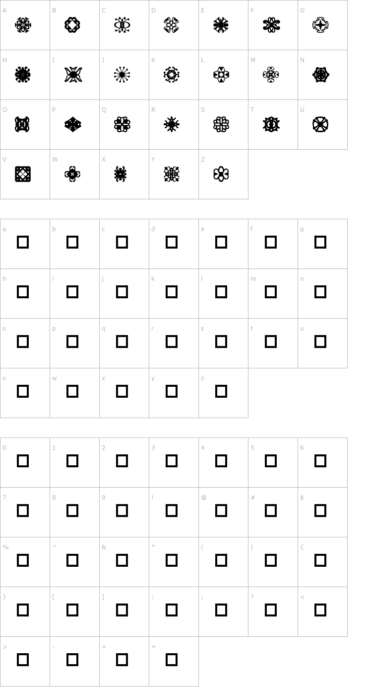 Character Map Chunklight Font