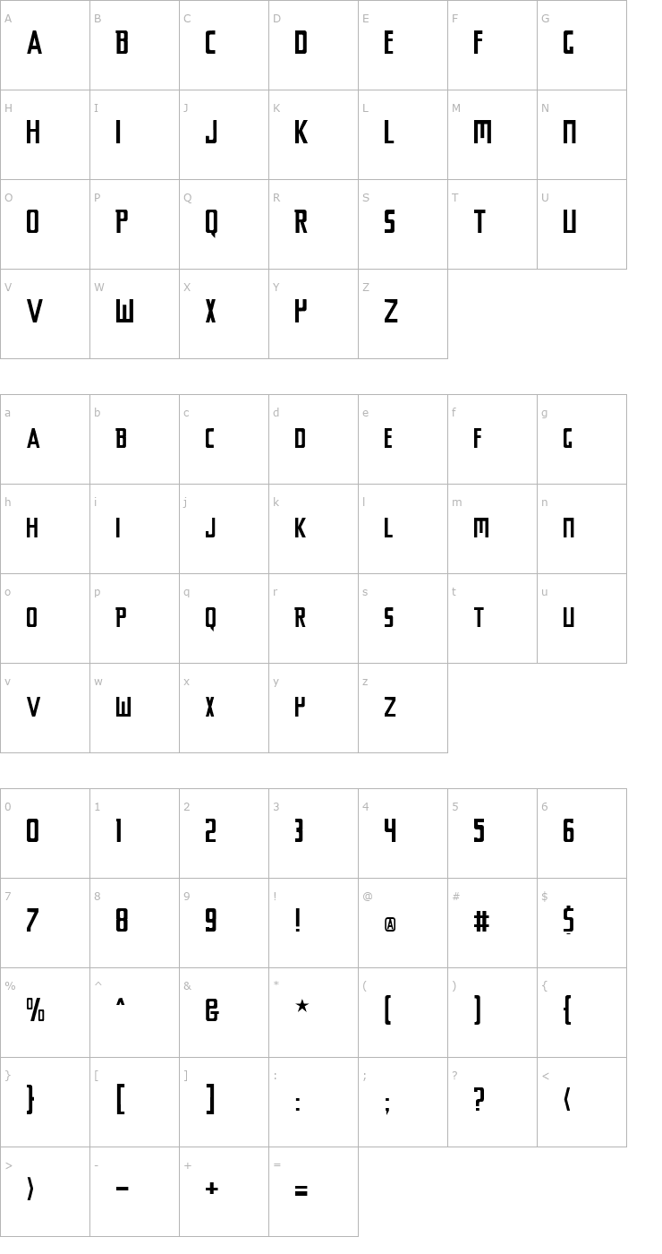 Character Map Chyelovek Font
