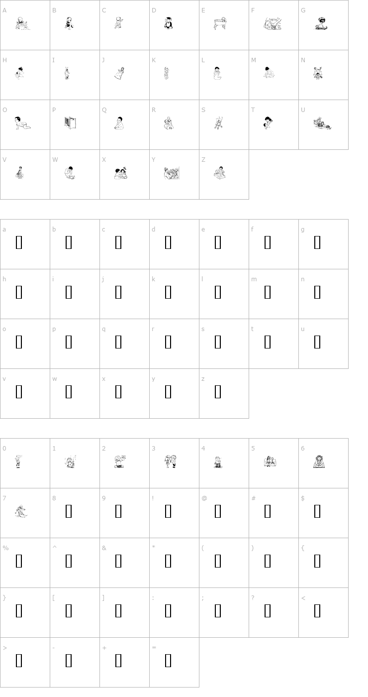 Character Map Chyld Font