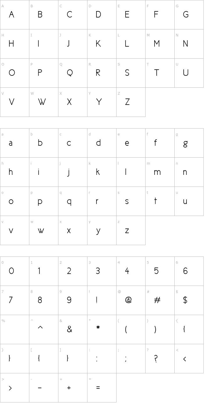 Character Map Cicle Semi Font