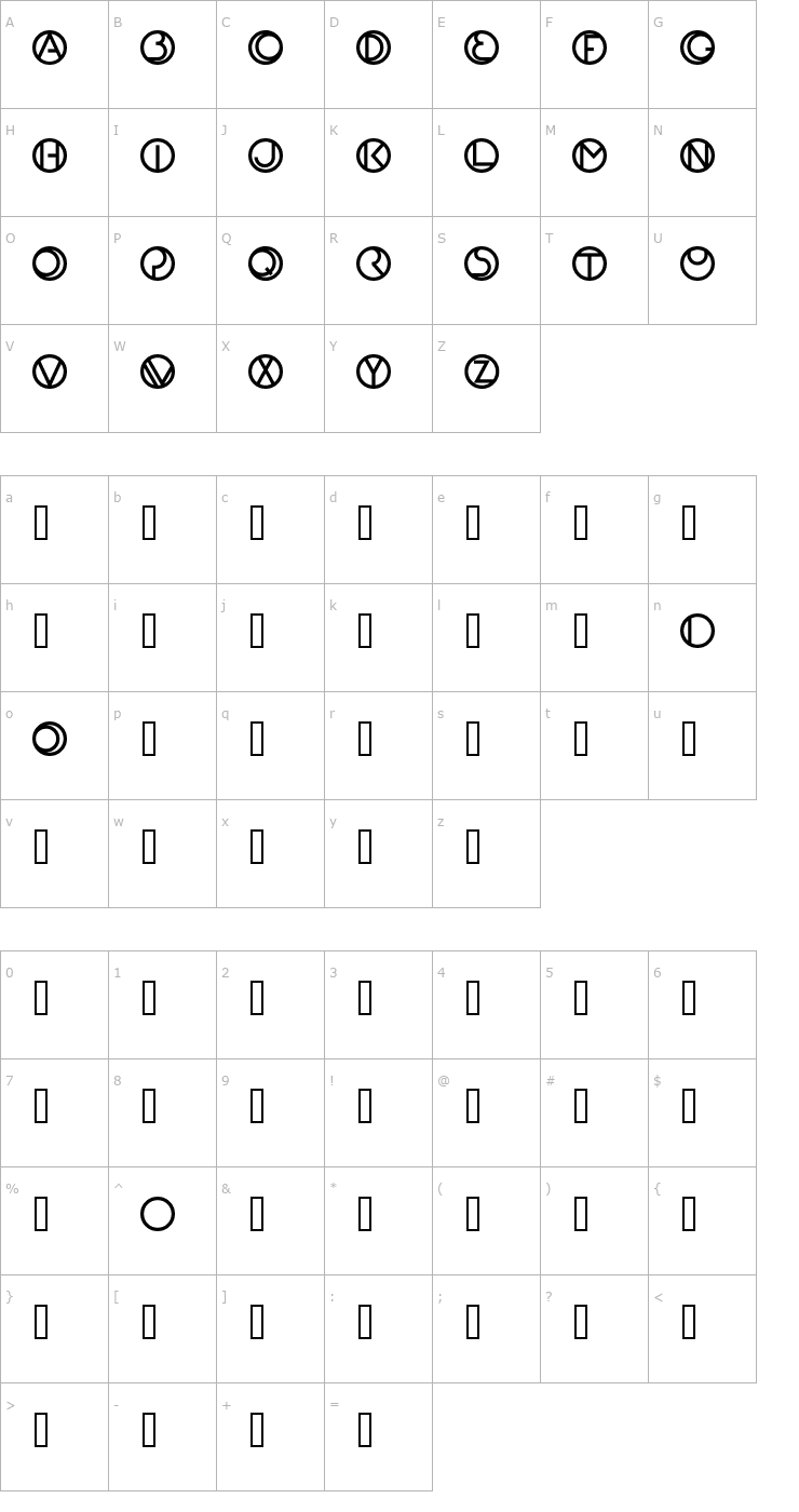 Character Map Circlea Plain Font