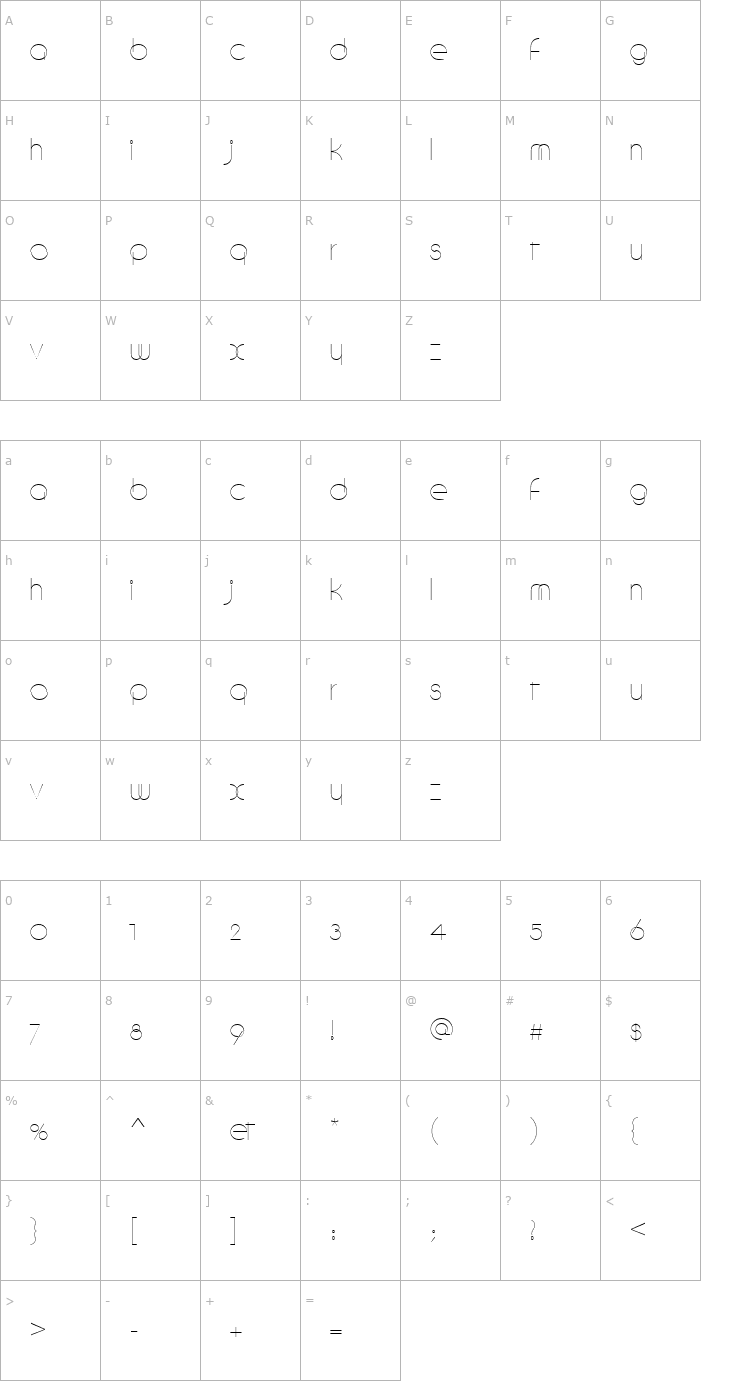 Character Map Circling Regular Font