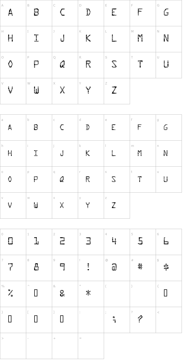 Character Map Circuit Font