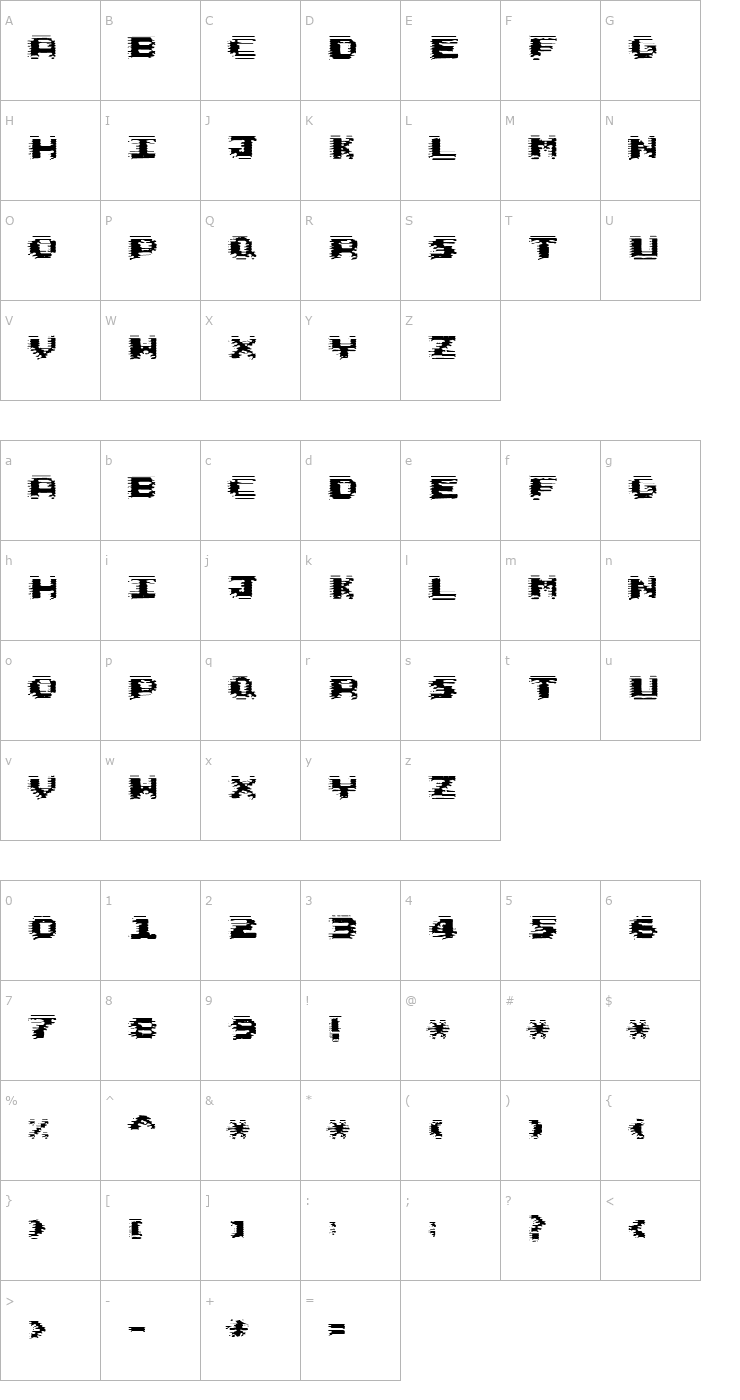 Character Map Circuit Scraping Font