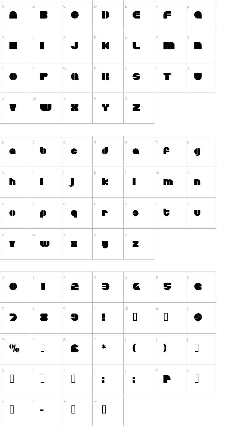 Character Map CircularSaw Font
