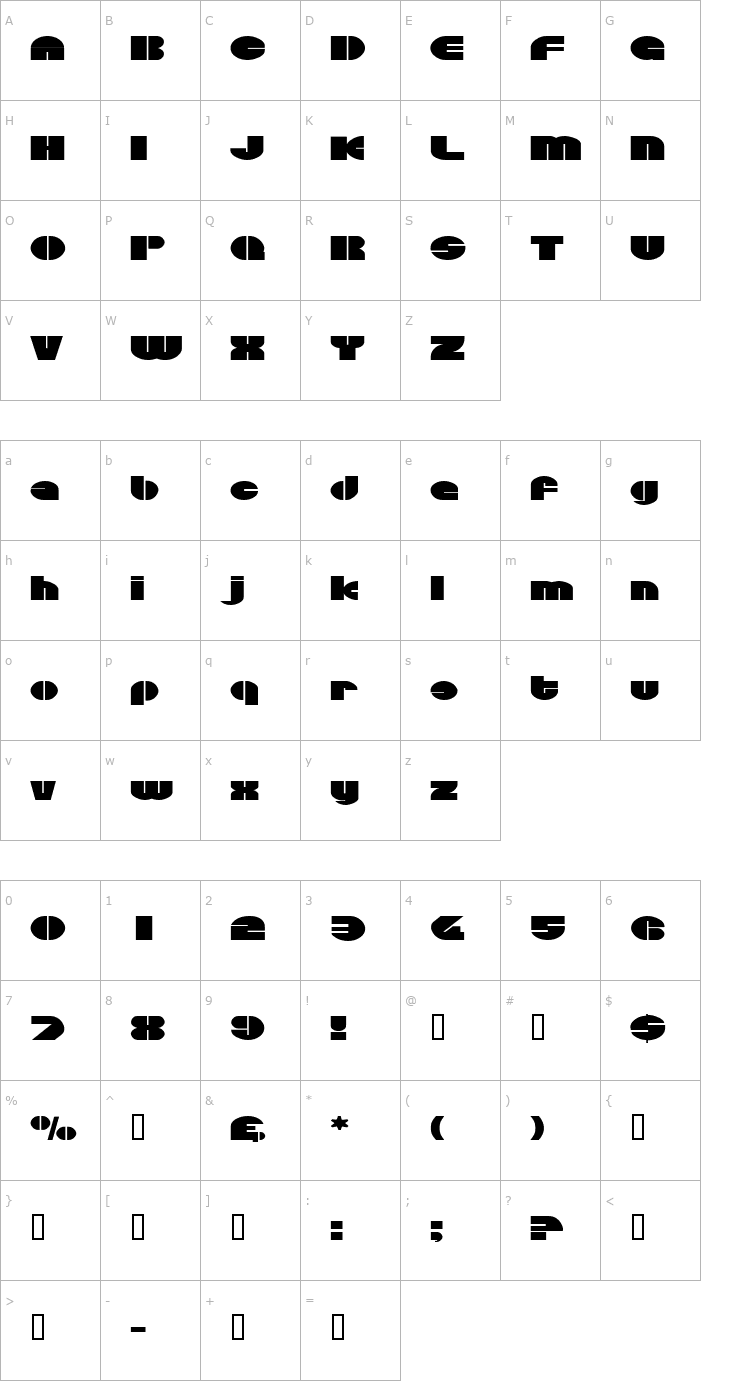 Character Map CircularSawExtended Font