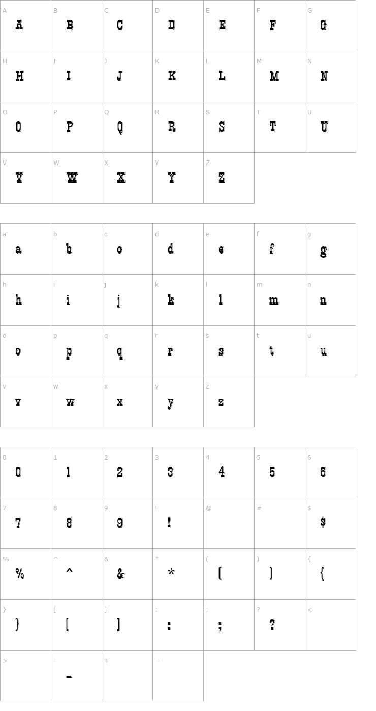 Character Map Circus MN Font