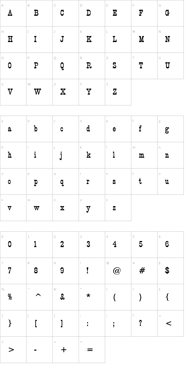 Character Map CircusExtraBold Font
