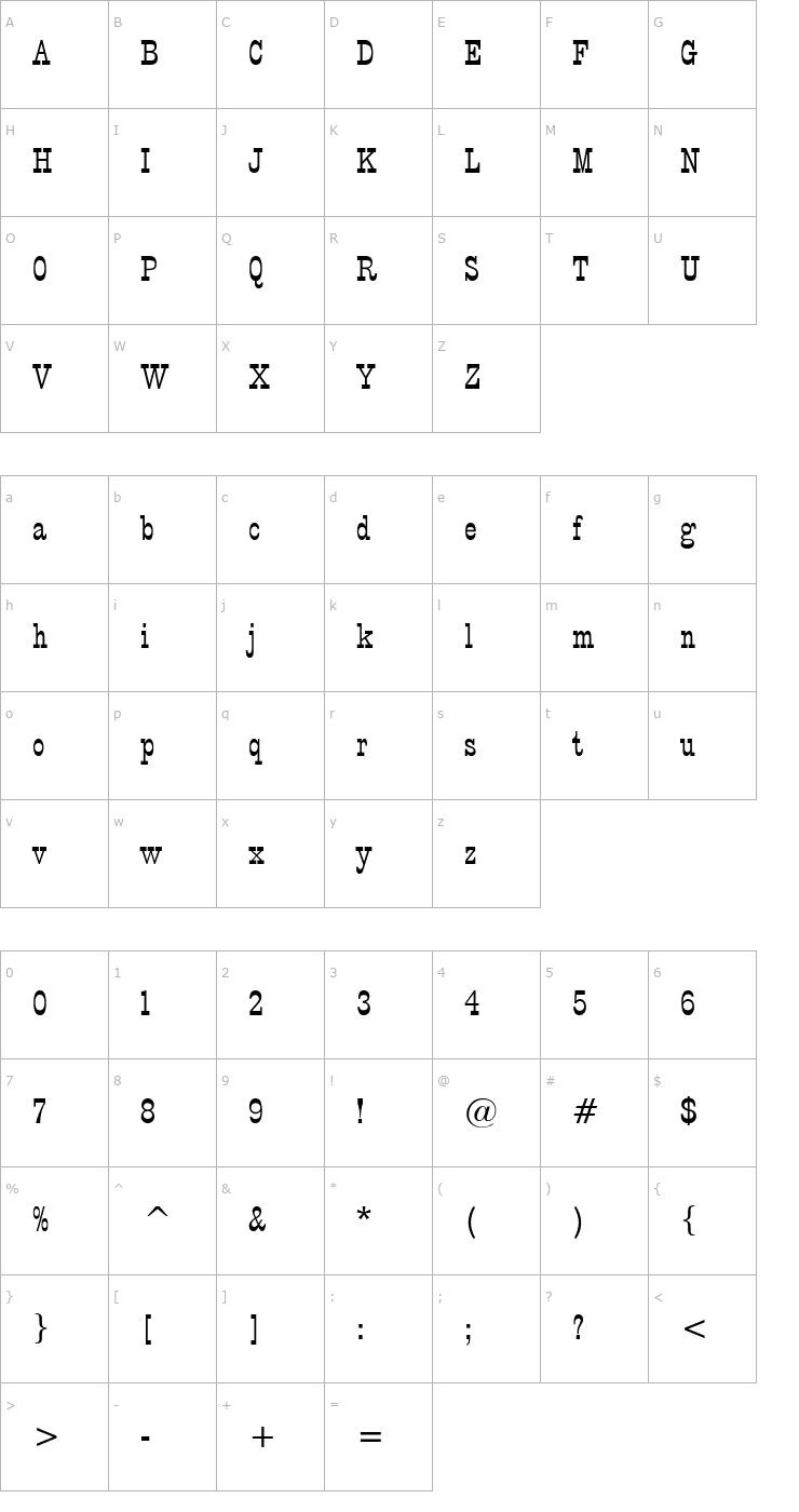 Character Map CircusPlain Font