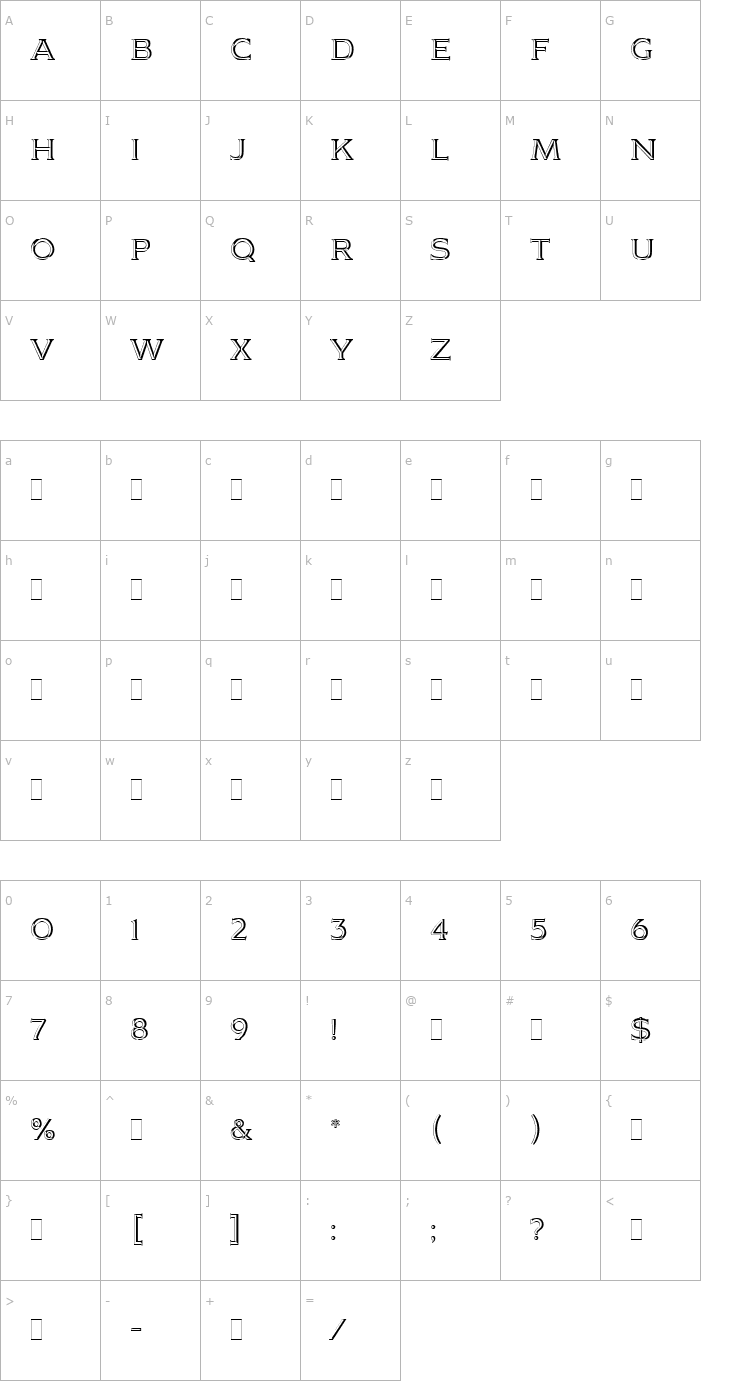 Character Map Citation LET Plain1.0 Font