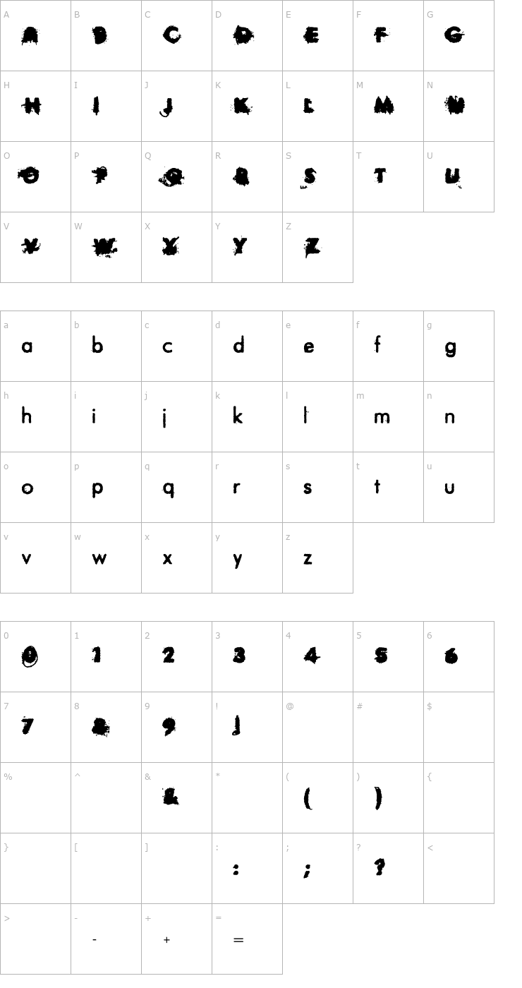Character Map City Contrasts Font