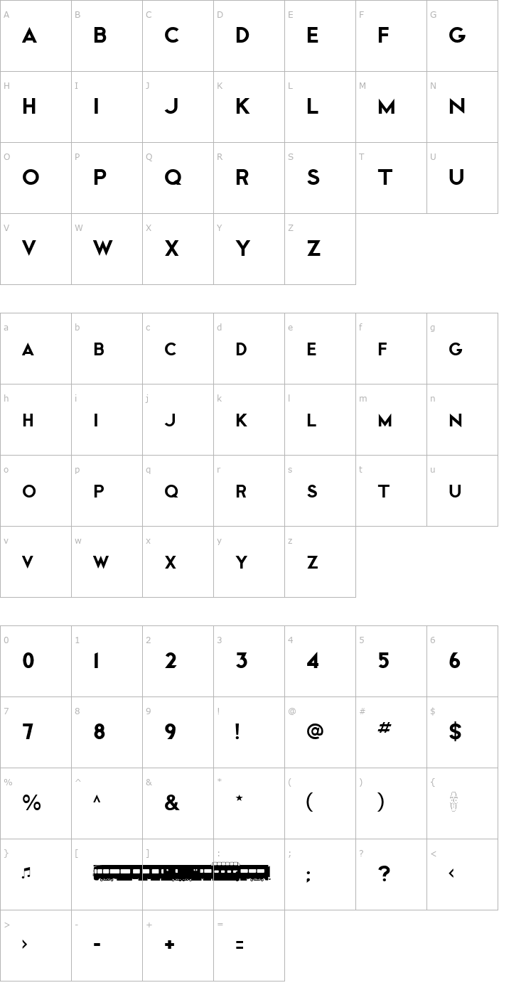 Character Map Cityof Font