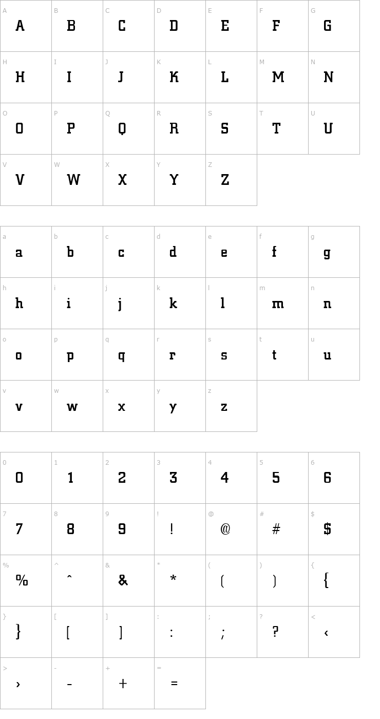 Character Map Civic Bold Font
