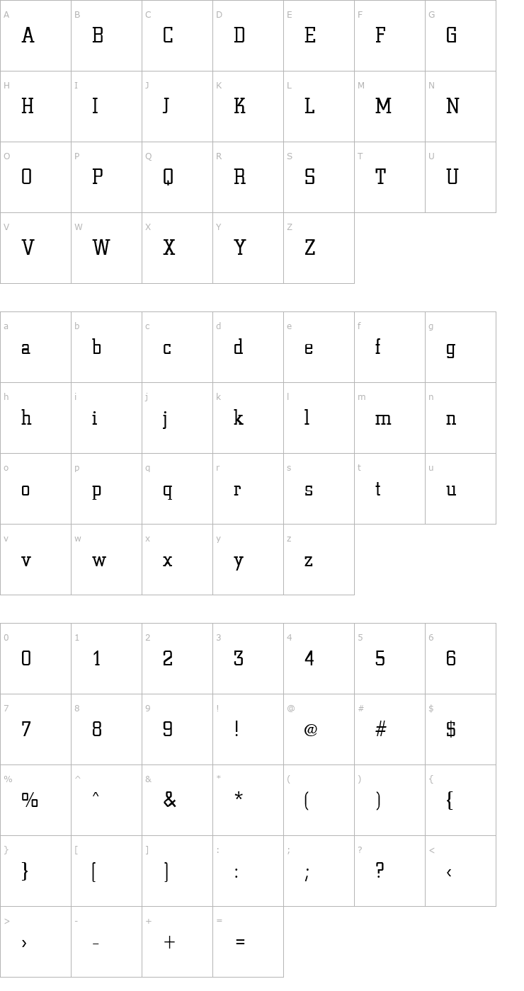 Character Map Civic Regular Font