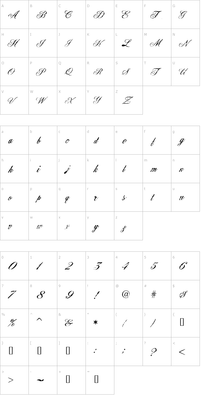 Character Map Civilian Font