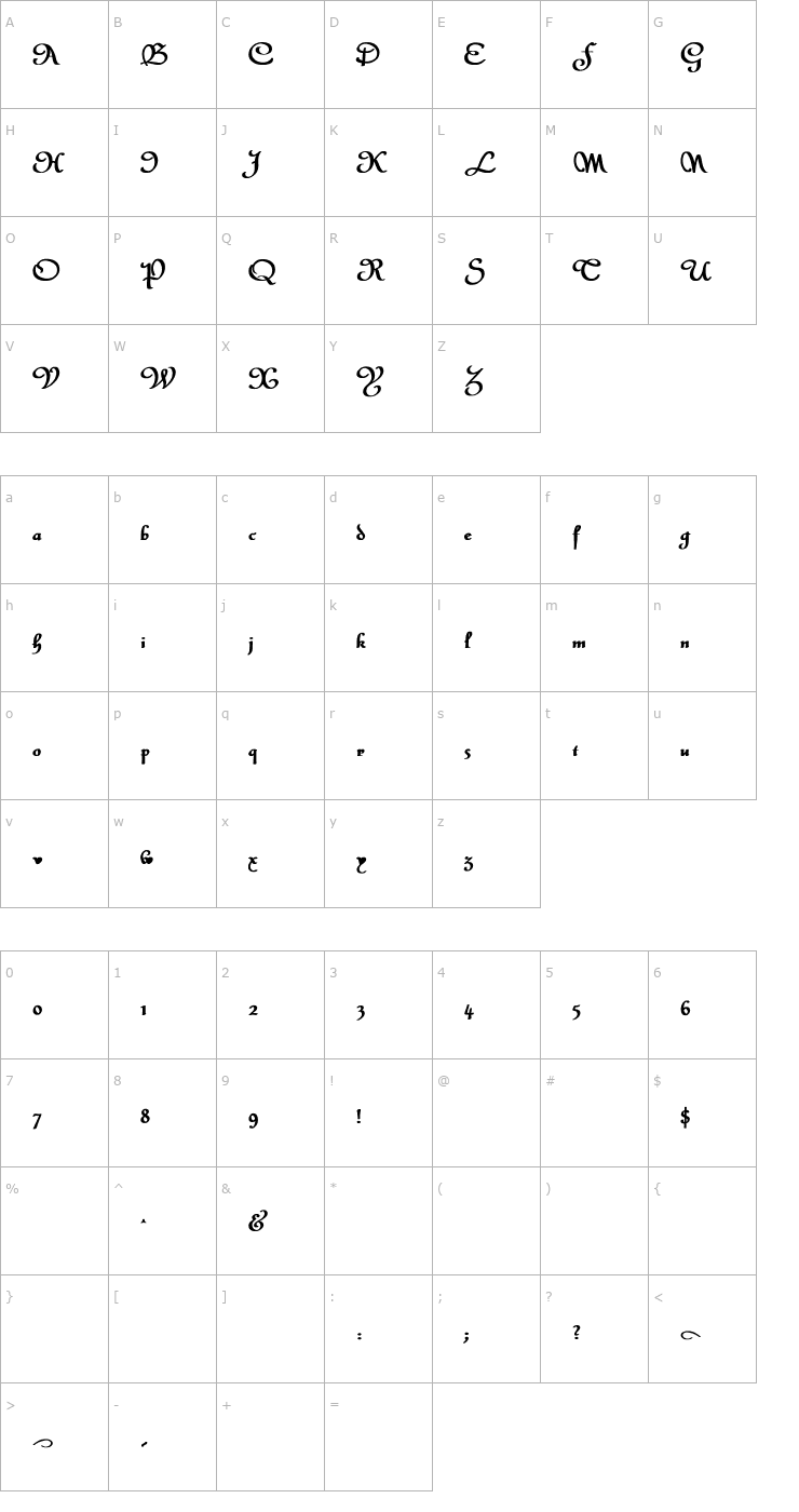 Character Map Civitype Bold Font