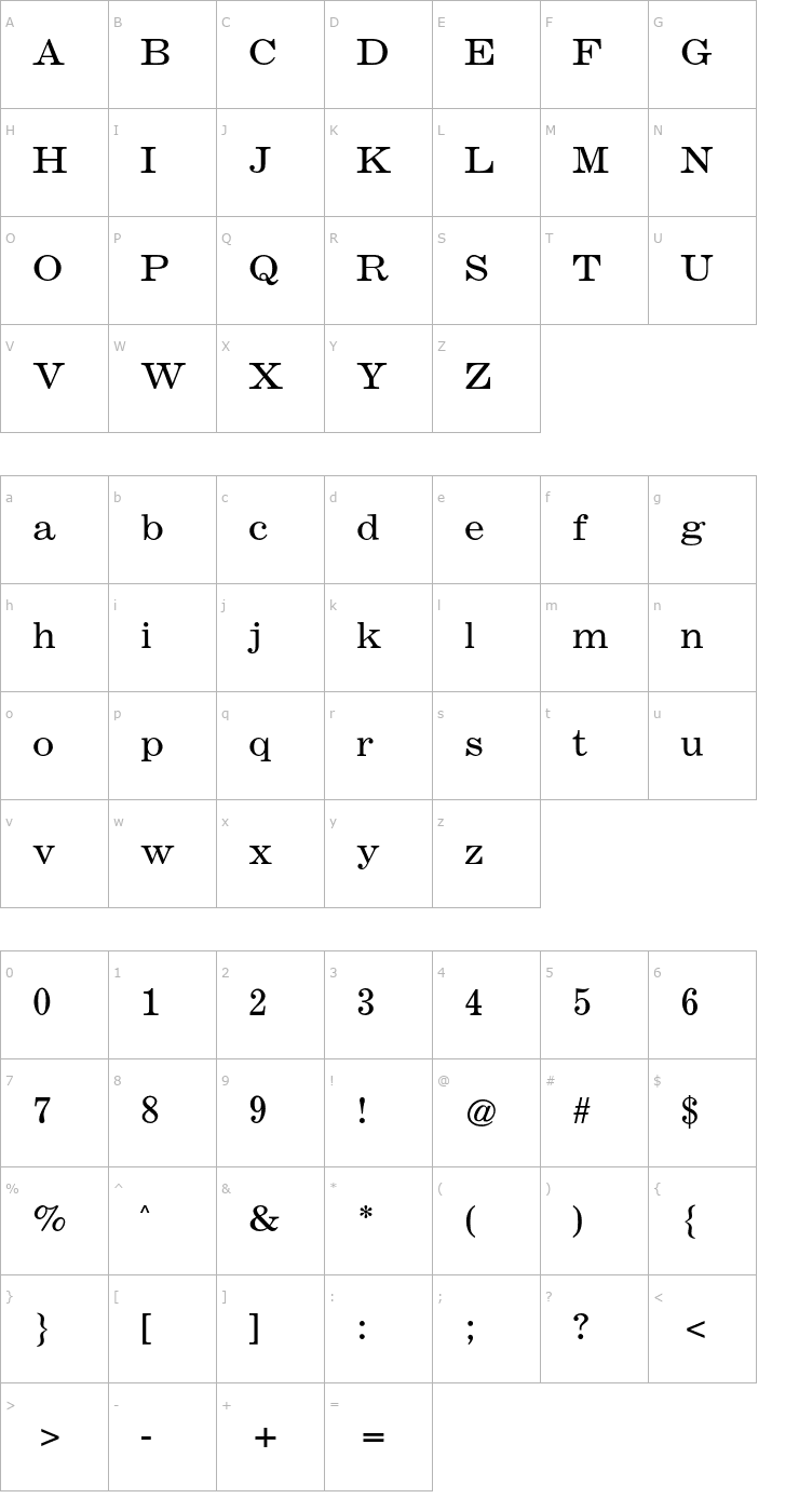 Character Map Claire News CG Light Font