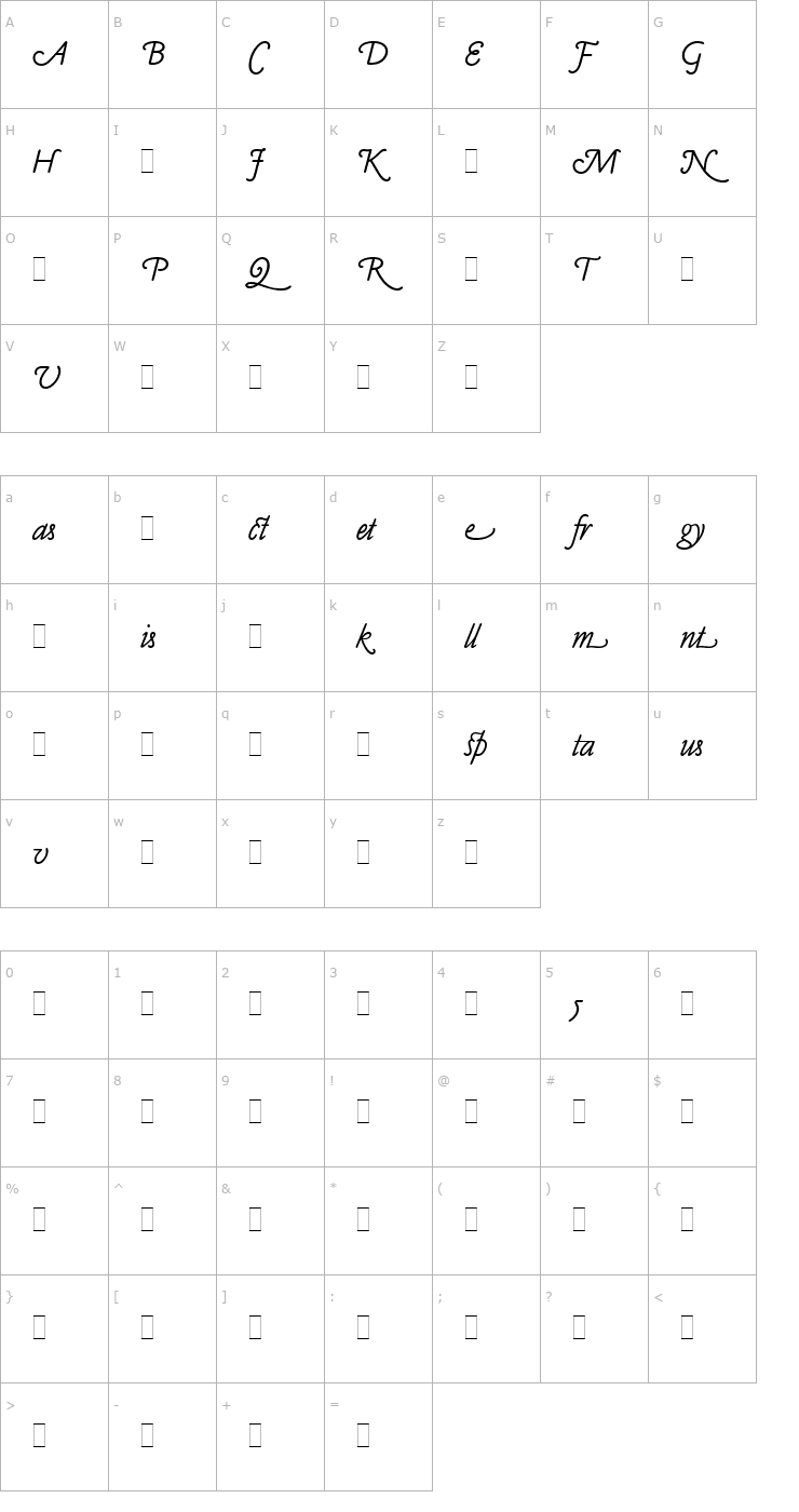 Character Map Claude Sans Italic Alts LET Plain1.0 Font