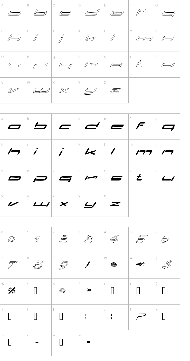 Character Map Claytoona Font
