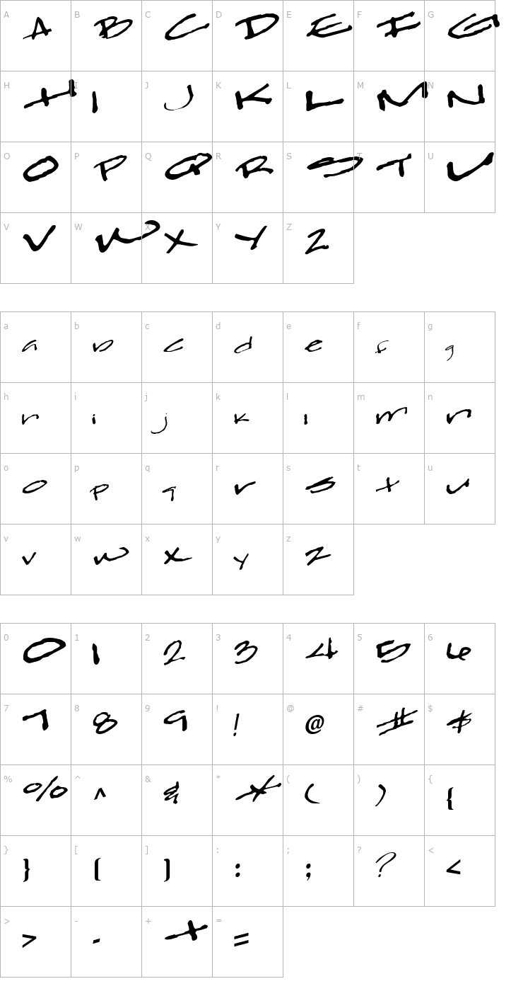 Character Map Clear Regular ttstd Font