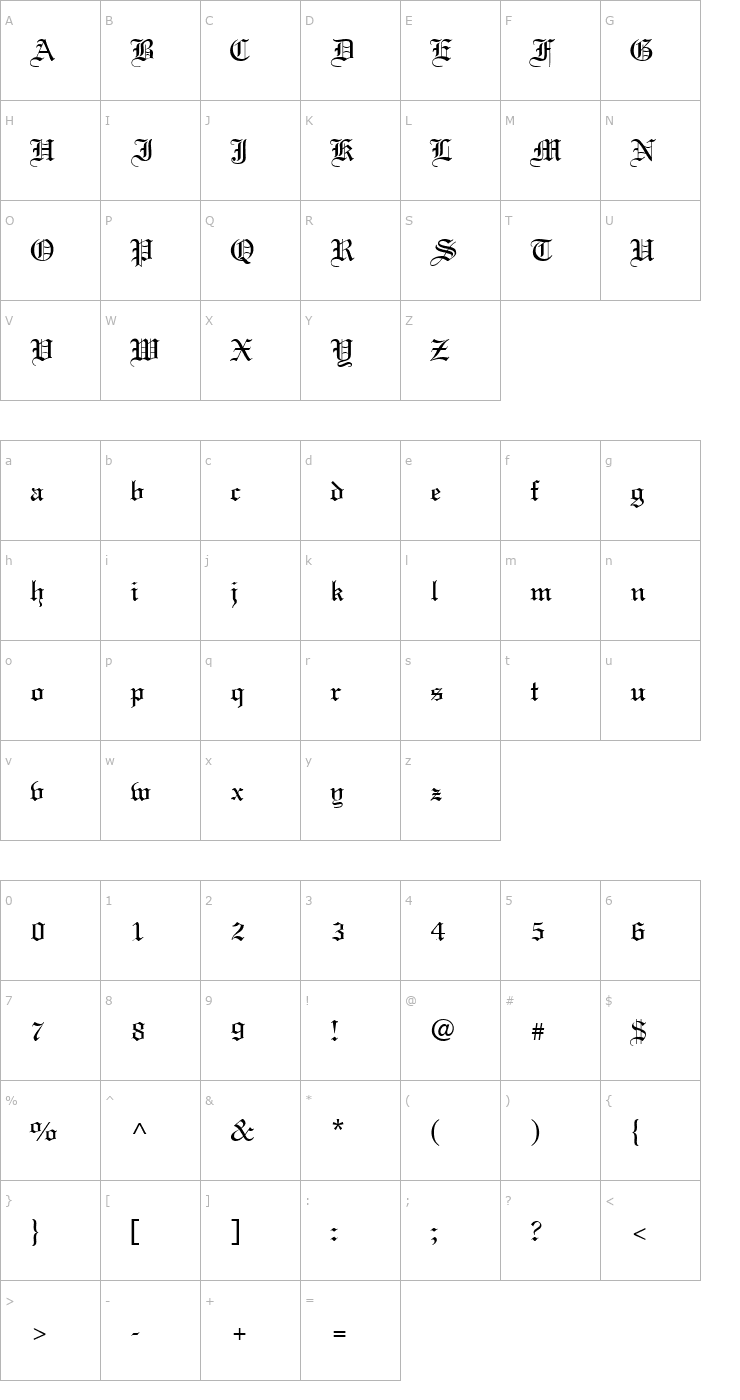 Character Map ClerestorySSK Font