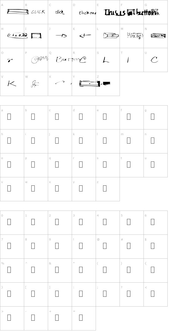 Character Map Clickclickclick Font