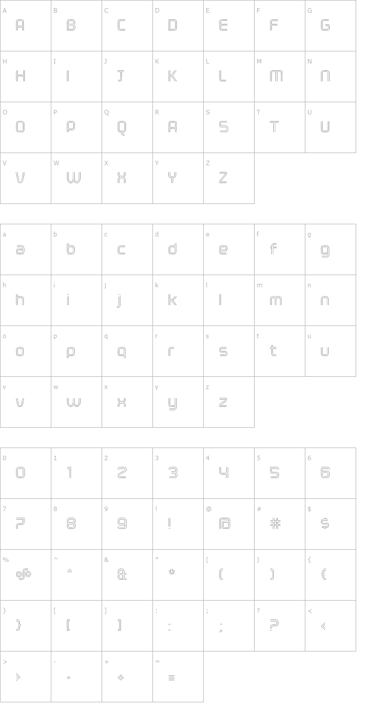 Character Map ClickLight Font