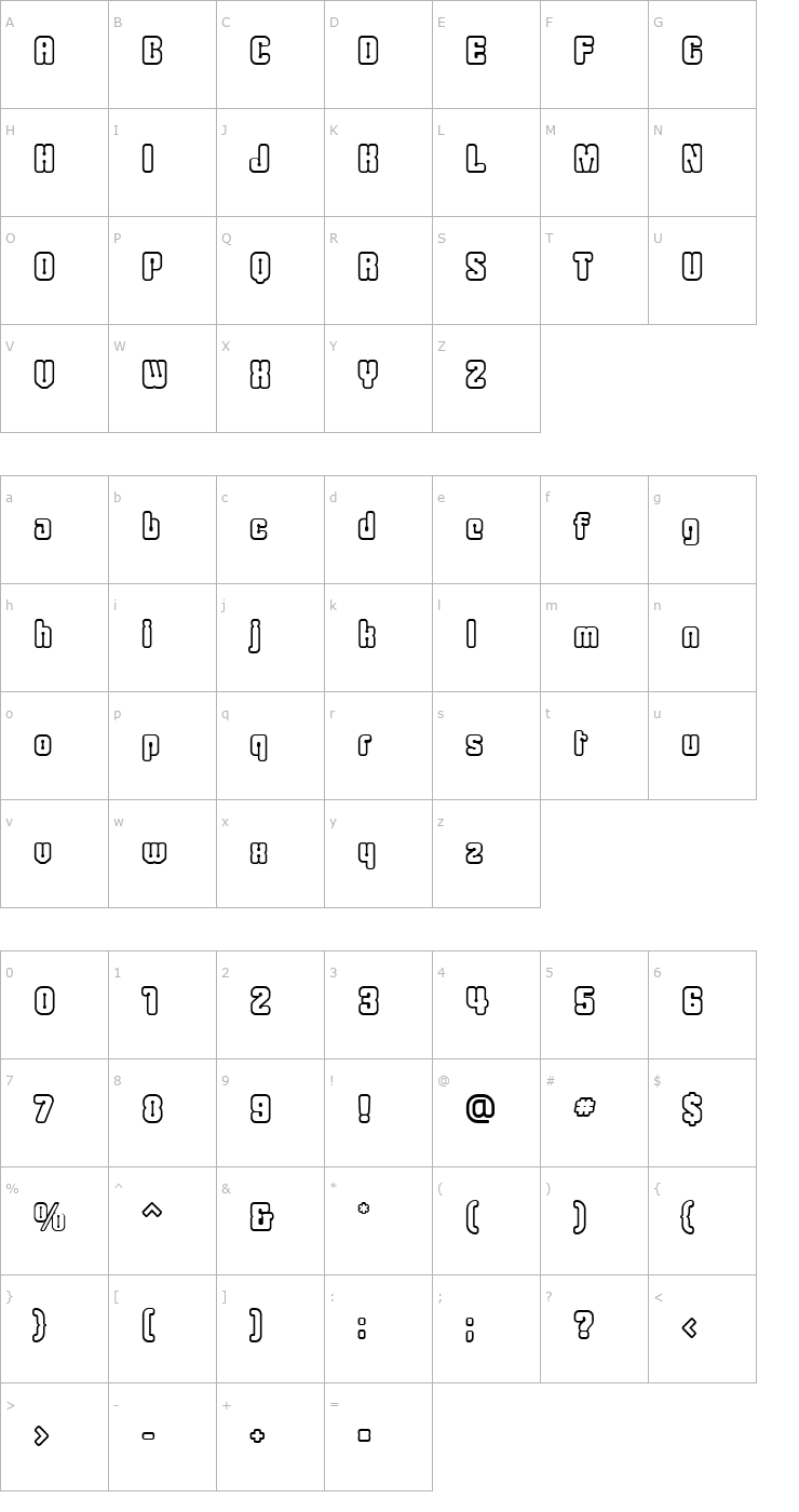 Character Map Clipe Open Font