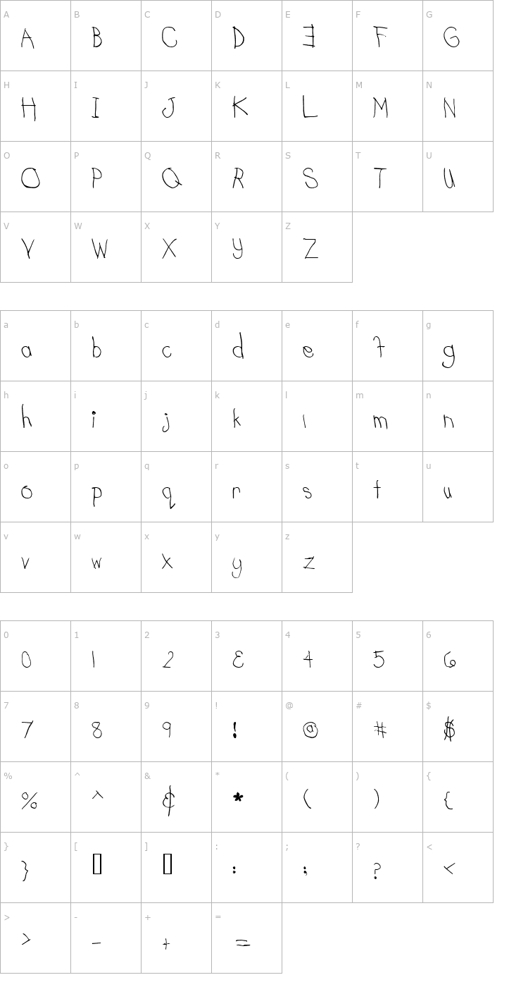 Character Map Clipz Smallworld Font