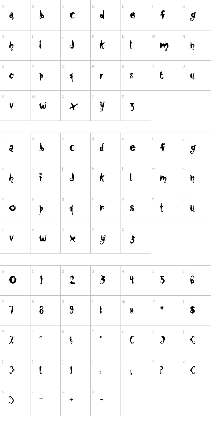 Character Map Close to Me Font