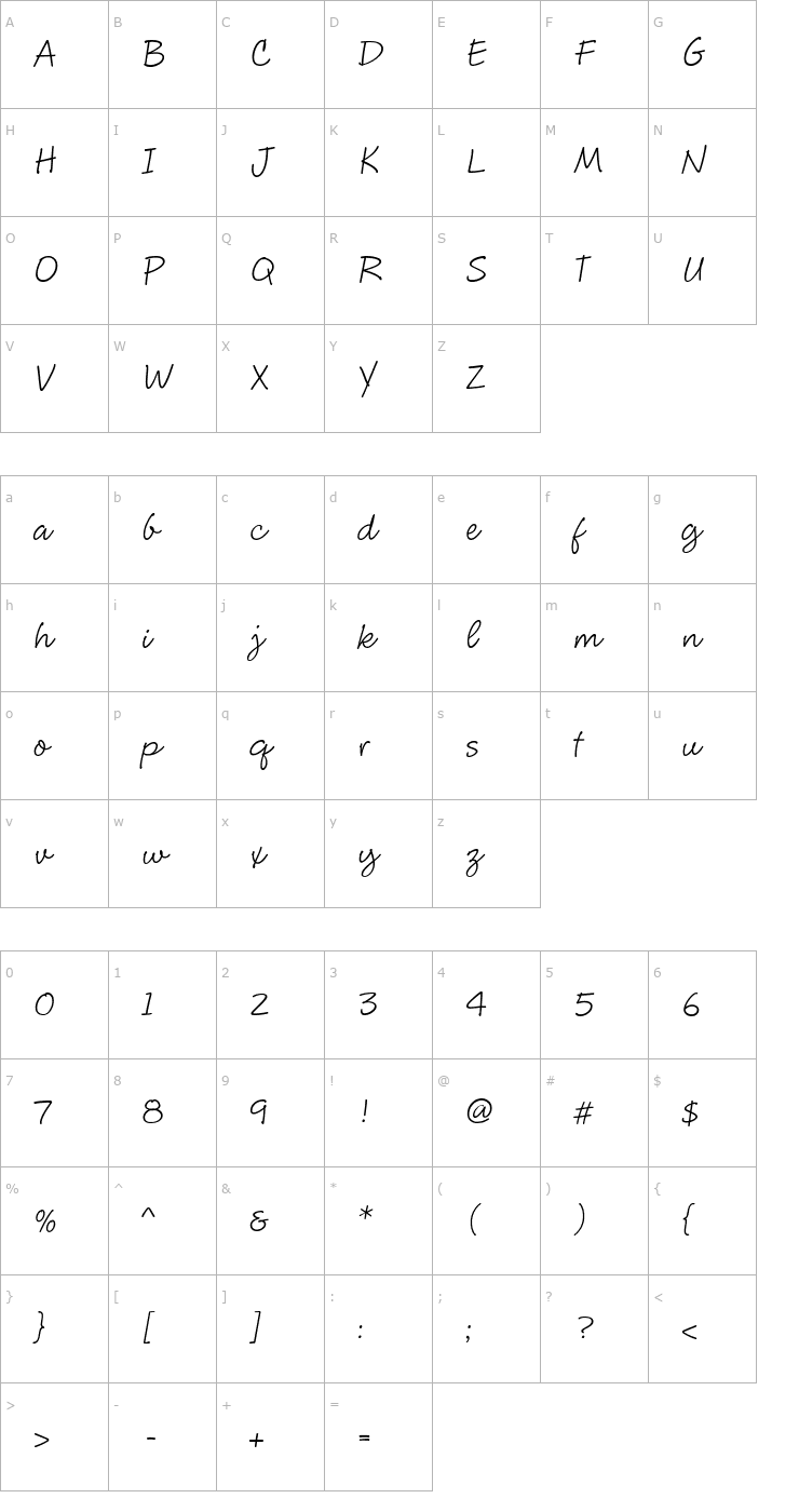Character Map CluffHmk Font