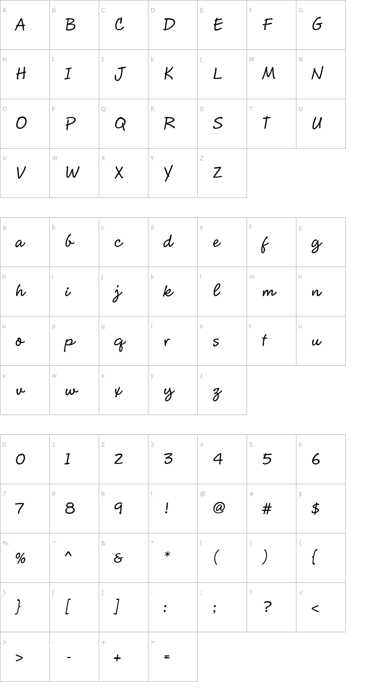 Character Map CluffHmkBold Font