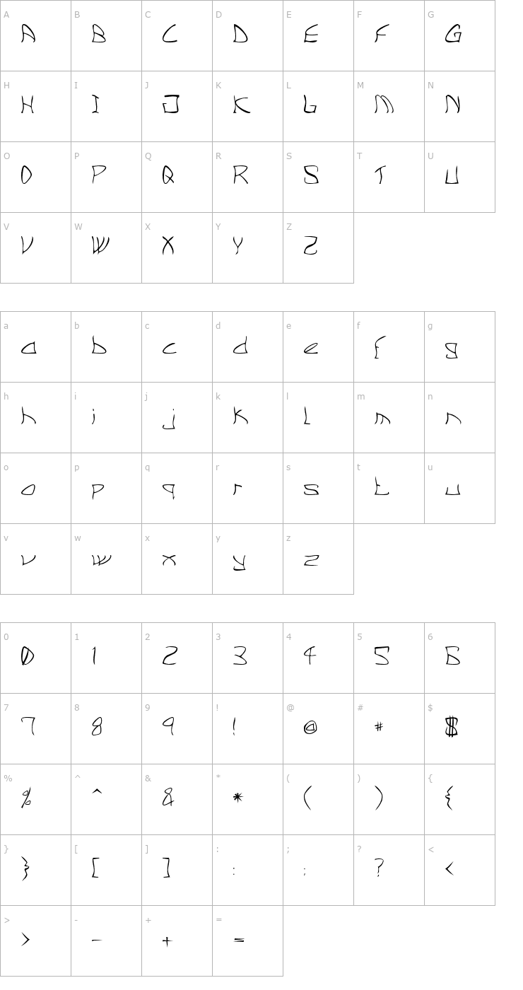 Character Map CM Toon Normal Font