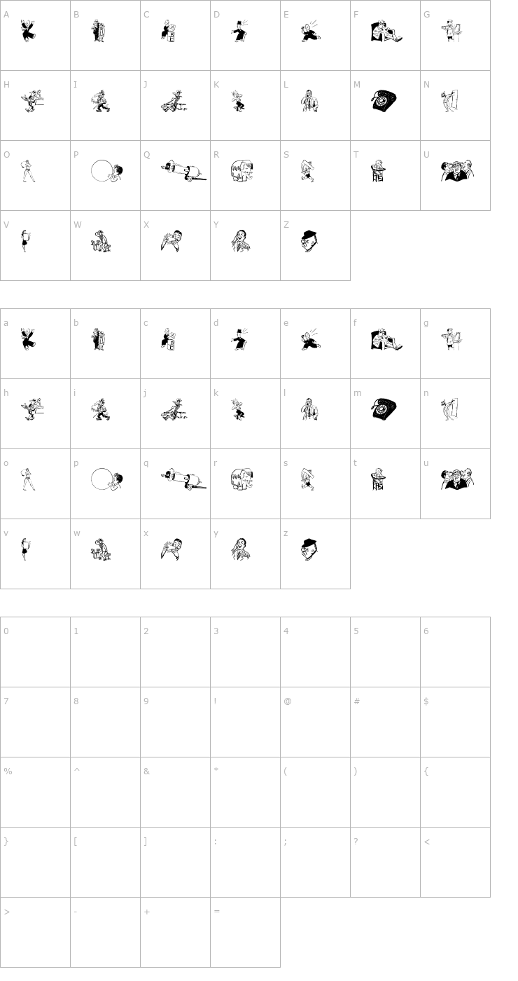 Character Map Cobb Shinn Stock Cuts II Font