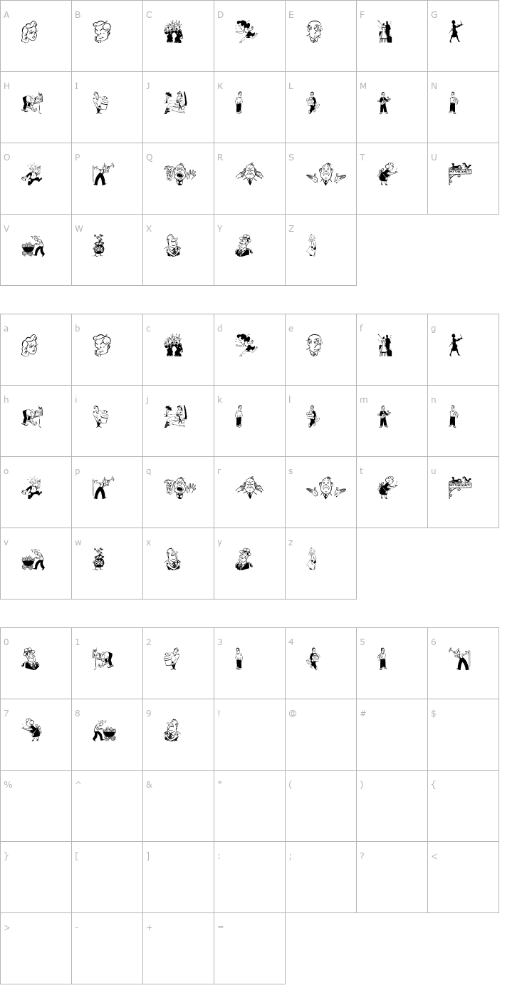 Character Map Cobb Shinn Stock Cuts III Font