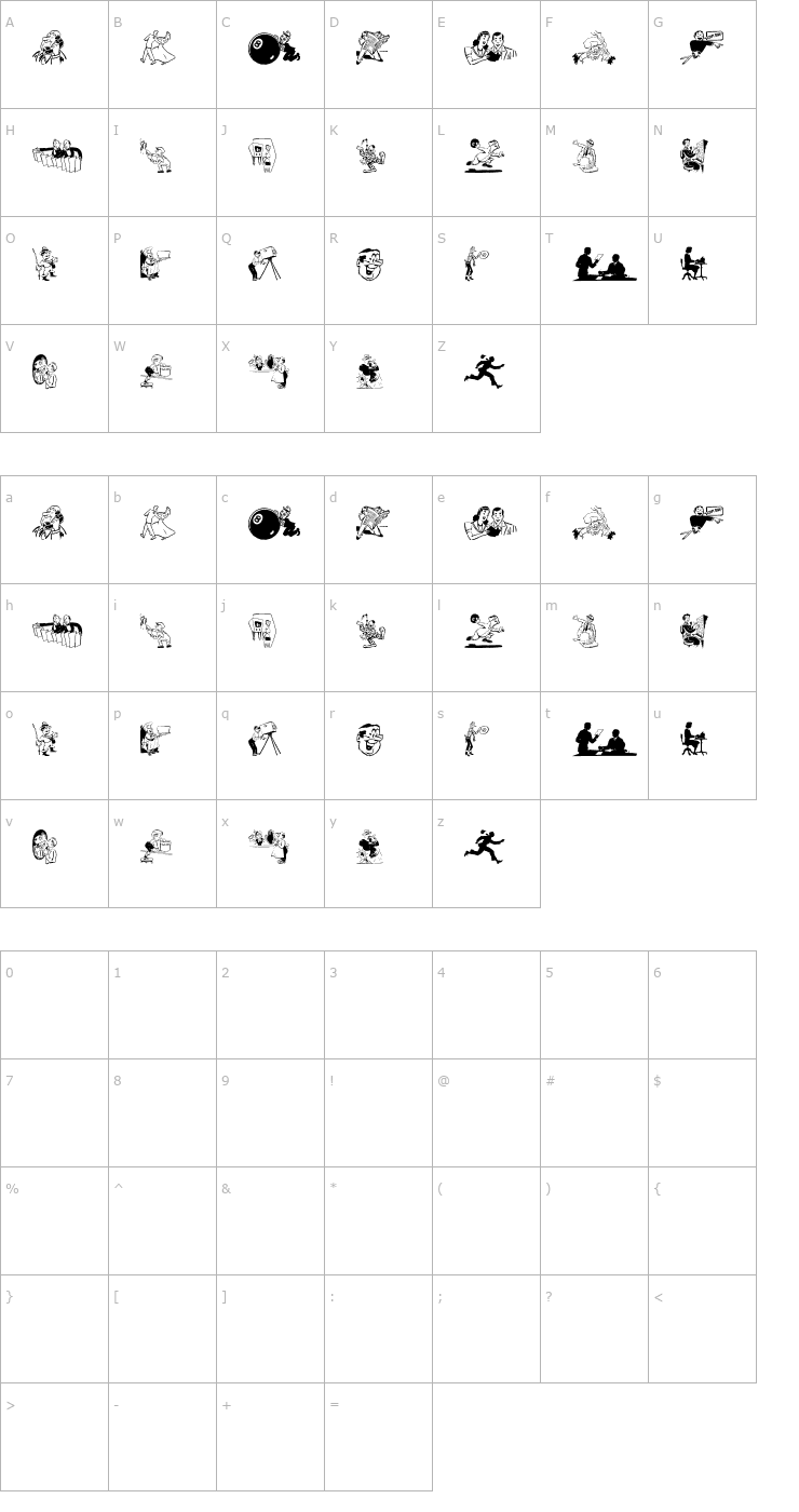 Character Map Cobb Shinn Stock Cuts IV Font