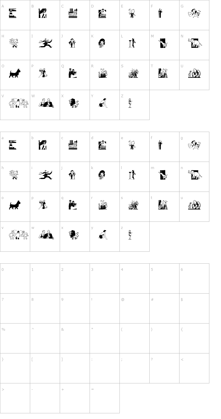Character Map Cobb Shinn Stock Cuts IX Font